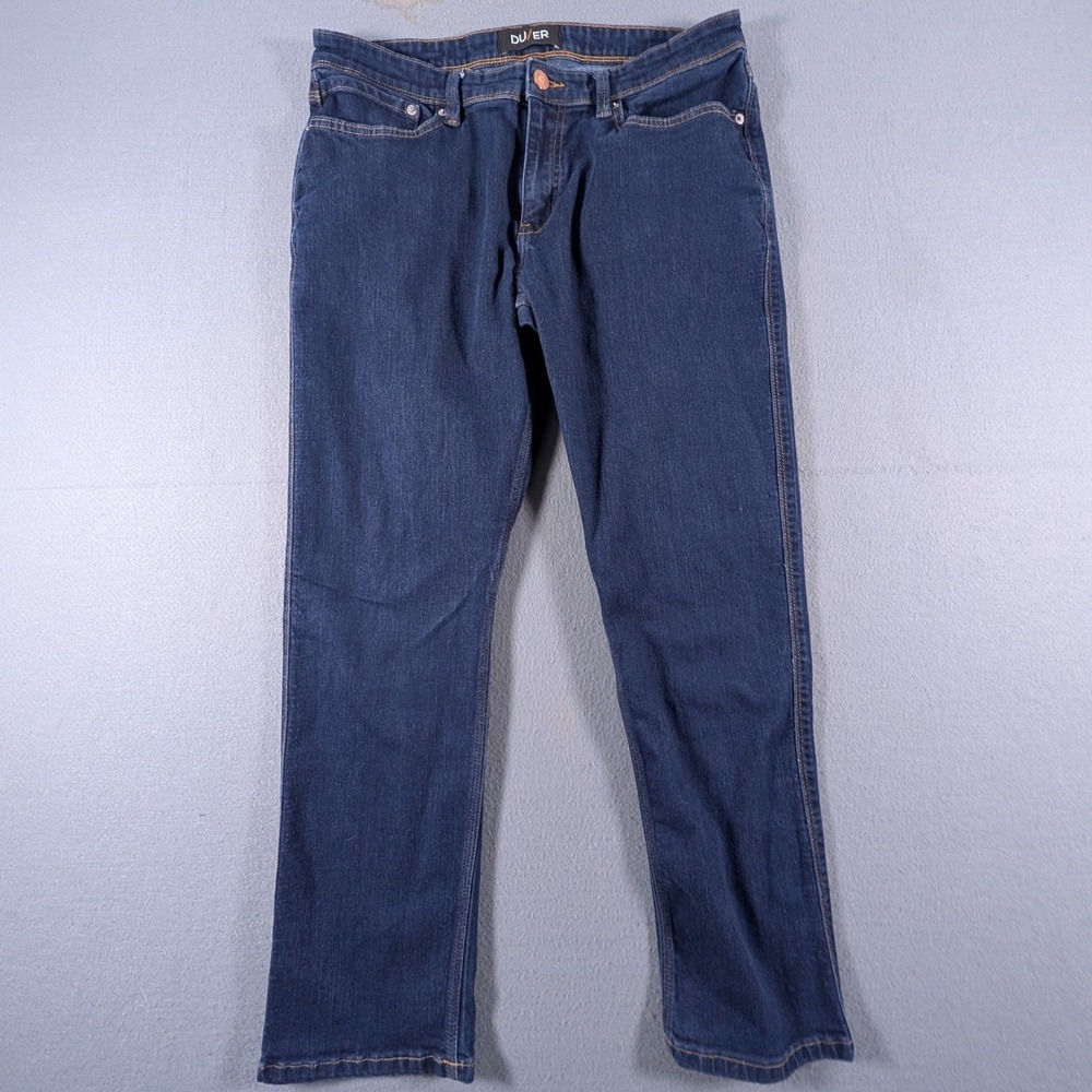 DU/ER  L2X Slim Straight Stretch Jeans Mens 36x30 Blue Performance
